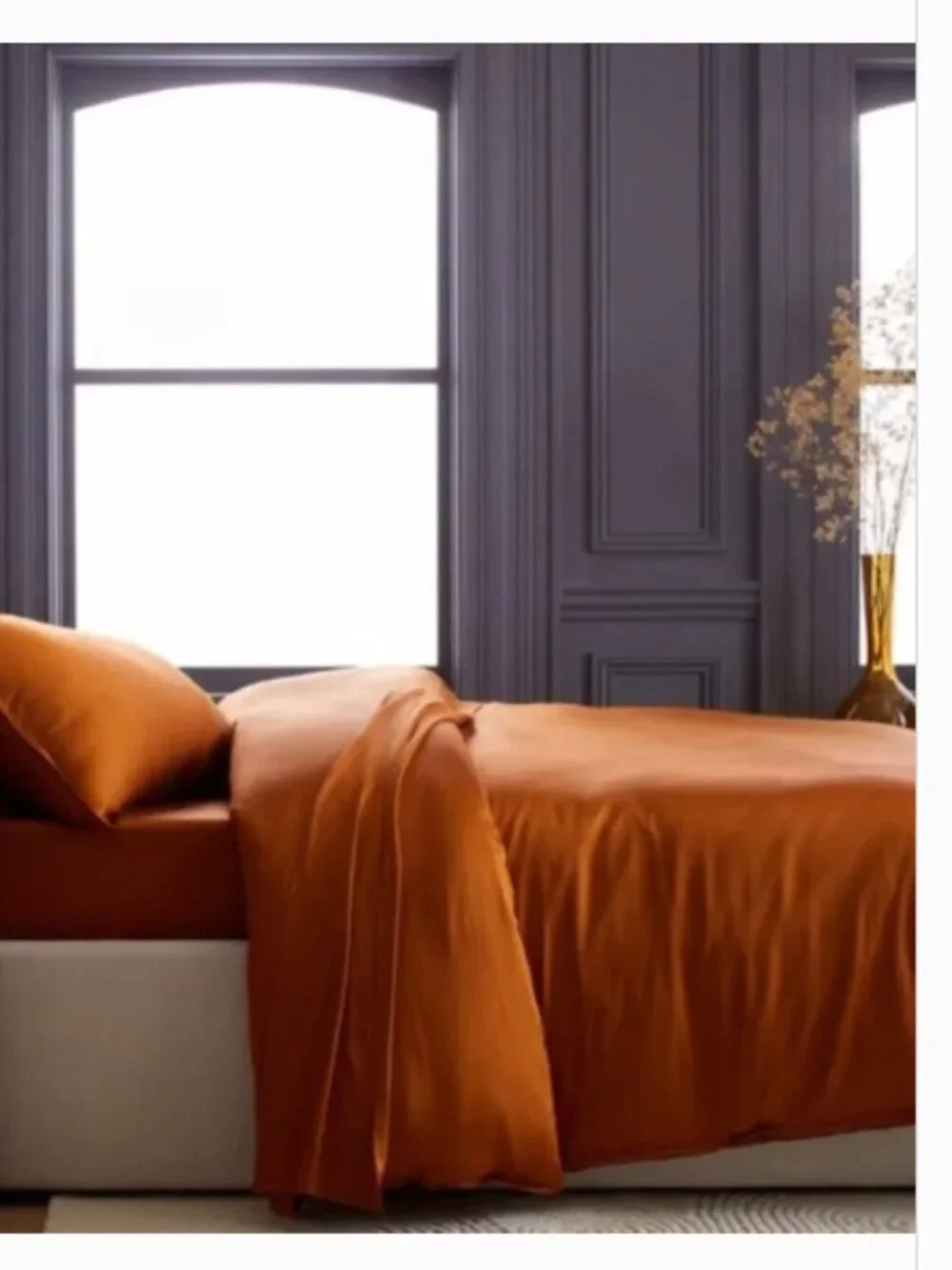 Quince Bamboo King Duvet Cover in Terracotta